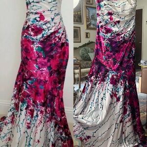 Cache Pink and White Floral Maxi Dress